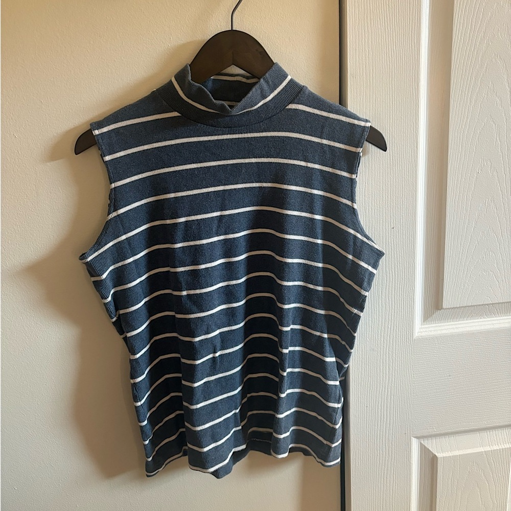Blue and White Stripped Tank Top